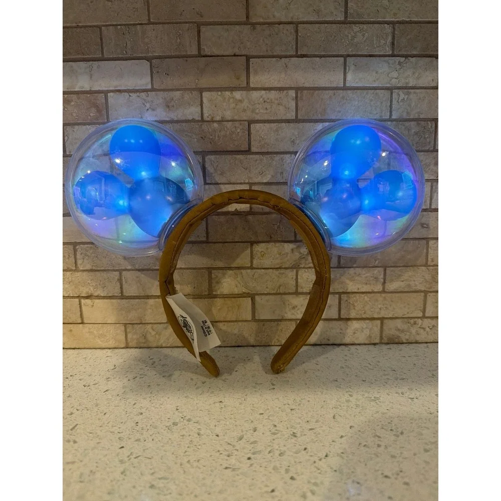 Disney 2022 50th Anniversary Mickey Mouse Blue Balloon Light-Up Ear Headband